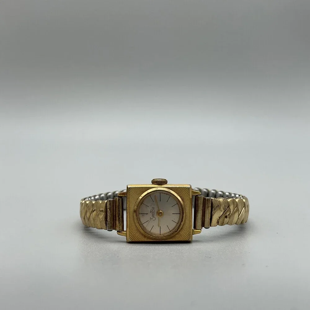 Vintage ZentRa Womens Watch 15mm Cocktail Rolled Gold Stretch Manual Wind